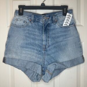 BDG Light Wash High-Waisted Denim Shorts